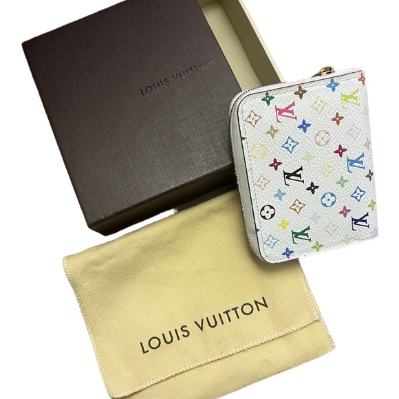 🔥Louis Vuitton White Murakami Multicolor Wallet compact 🔥 - Picture 1 of 10
